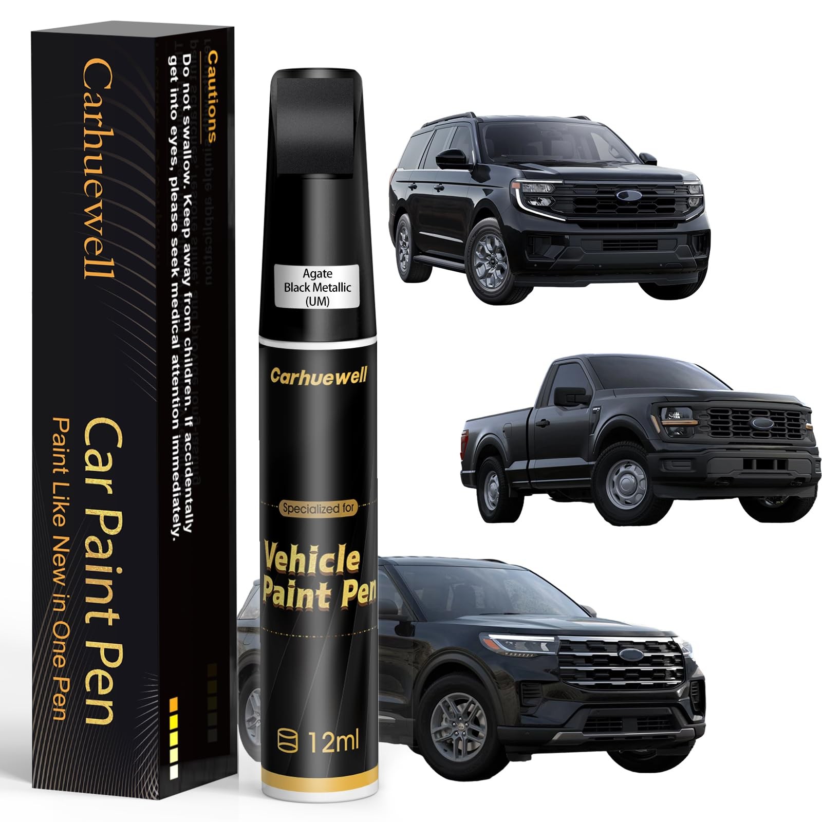 Agate Black Metallic UM Touch Up Paint for Ford F-150 Explorer Escape Pen 1K