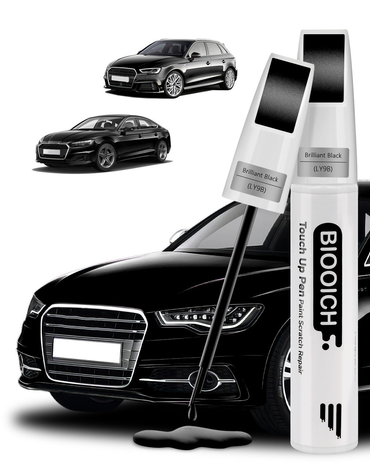 BIOOICH Touch Up Paint Pen for Audi Repair Car Chip and Scratch ExactColor Match