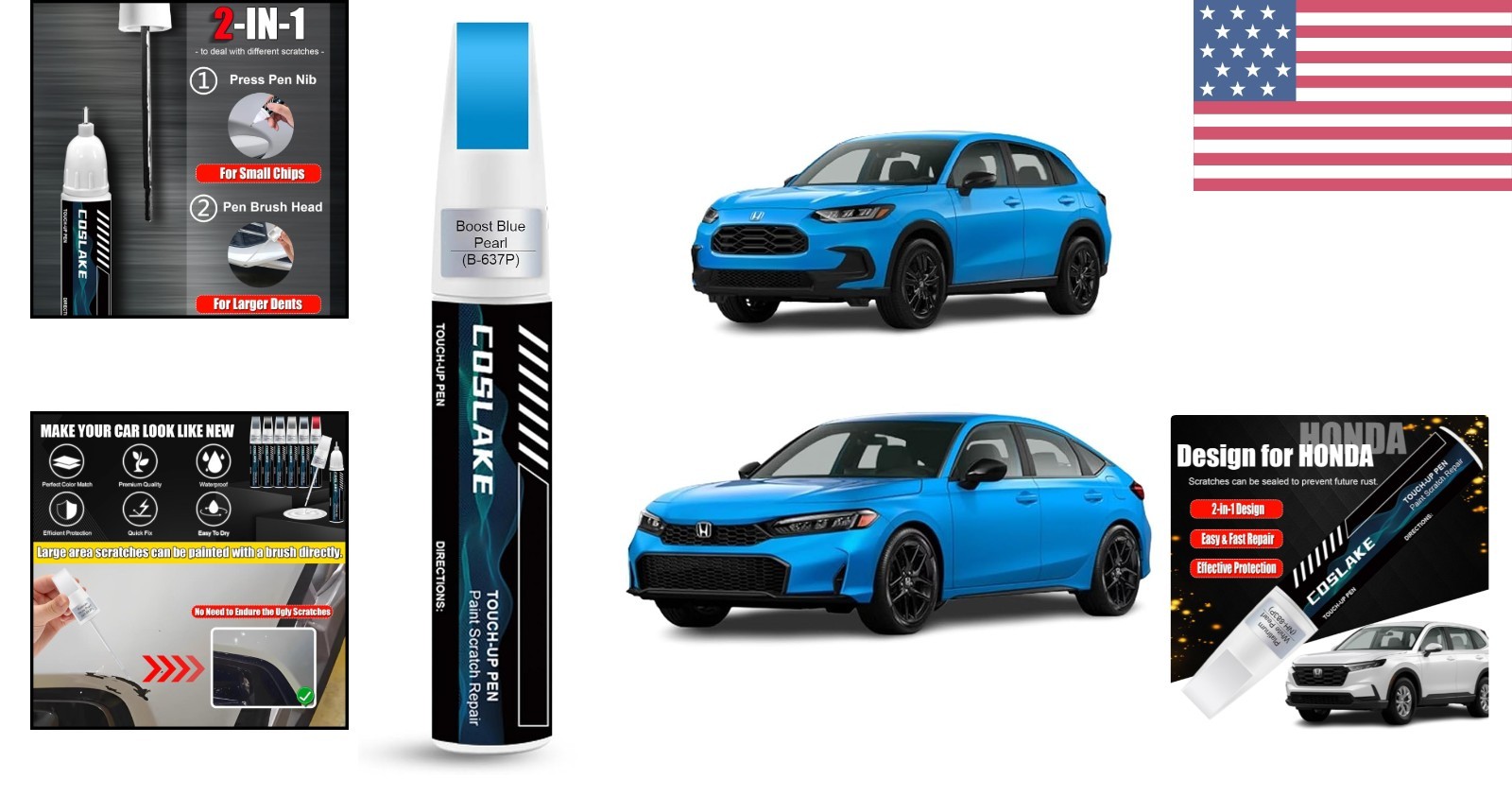 12ml Touch Up Paint B-637P for Honda Civic – Gloss Finish & Waterproof