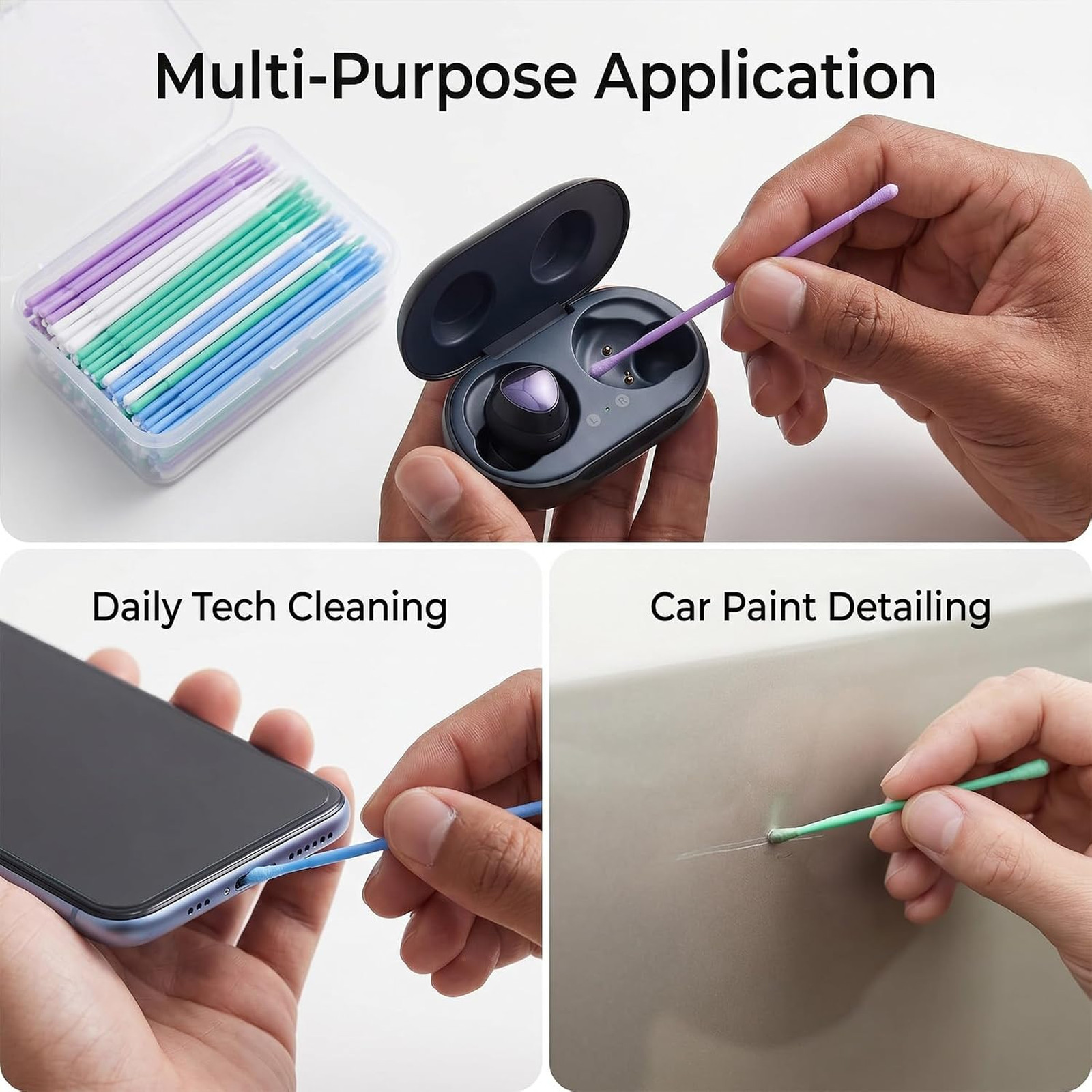 Automotive Touch Up Paint Brush Set 200 Pcs Disposable Micro Applicators for