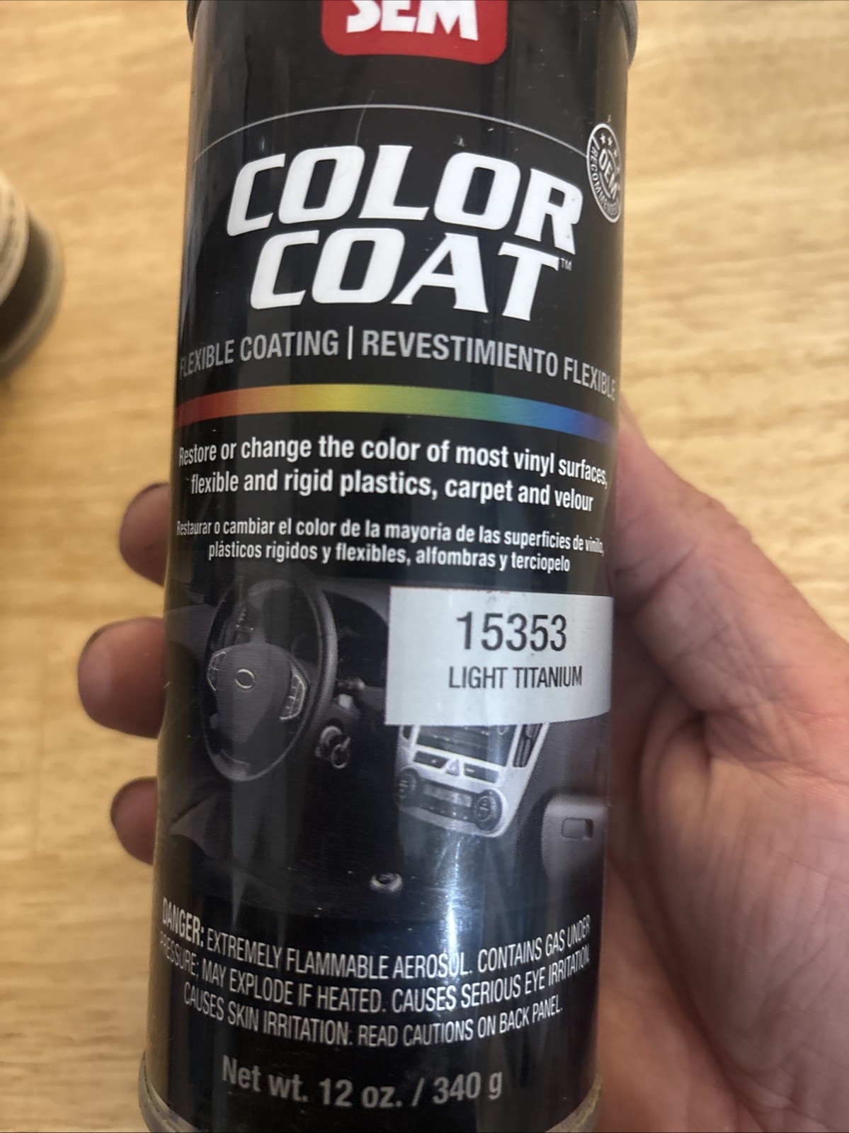 SEM 15353 & 38343 Color Coat Light Titanium Spray Paint Cans 12 oz. Lot Of 6