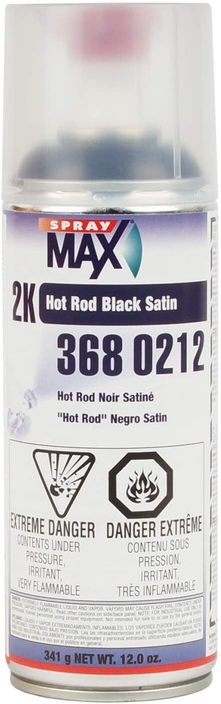 SprayMax -3680212- 2K Hot Rod Satin Black – 12 oz. Aerosol