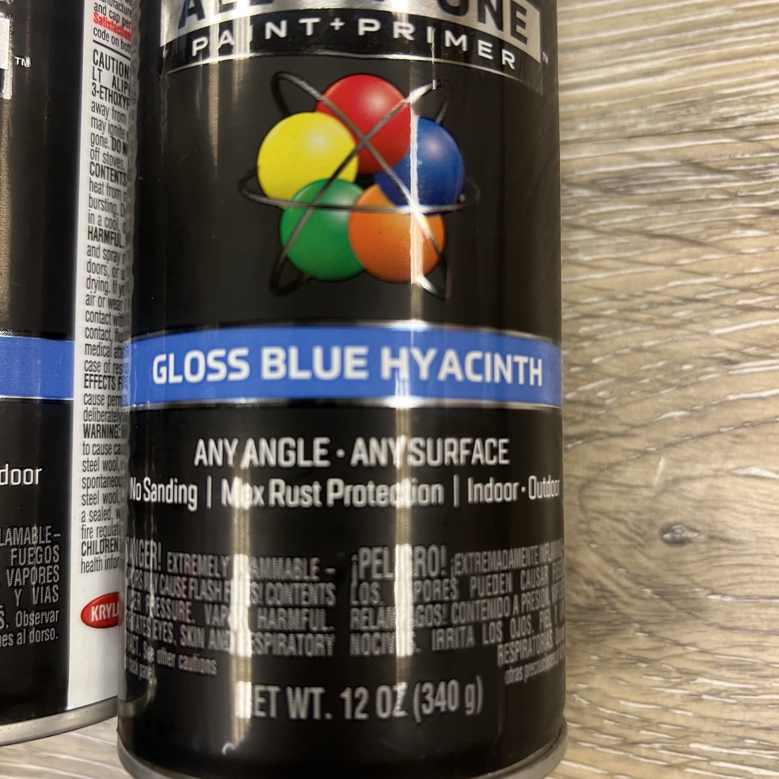 Krylon Fusion All-In-One Spray Primer Paint Gloss Blue Hyacinth Indoor Outdoor