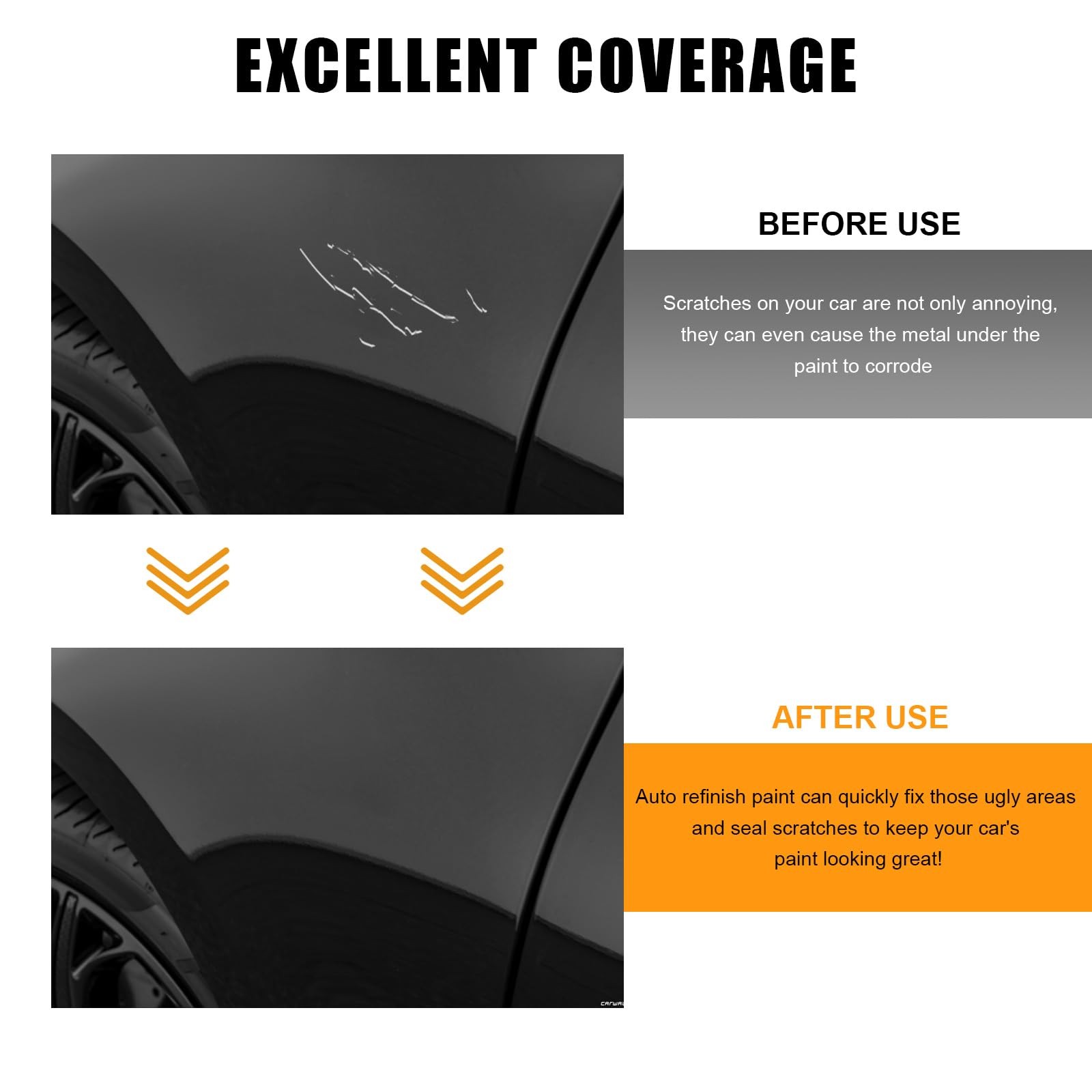 MTRPS Touch Up Paint Pen for Cars, 2 in 1 Quick 1 Count (Pack of 1), Black