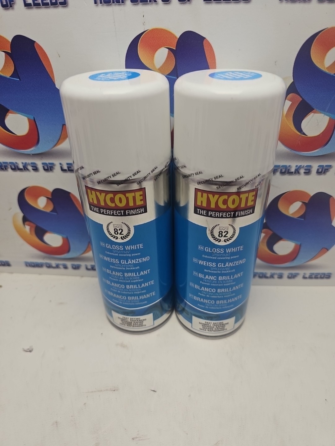 White Spray Paint Gloss Hycote Aerosol Car Multi-Purpose Preparation 400ML X 2