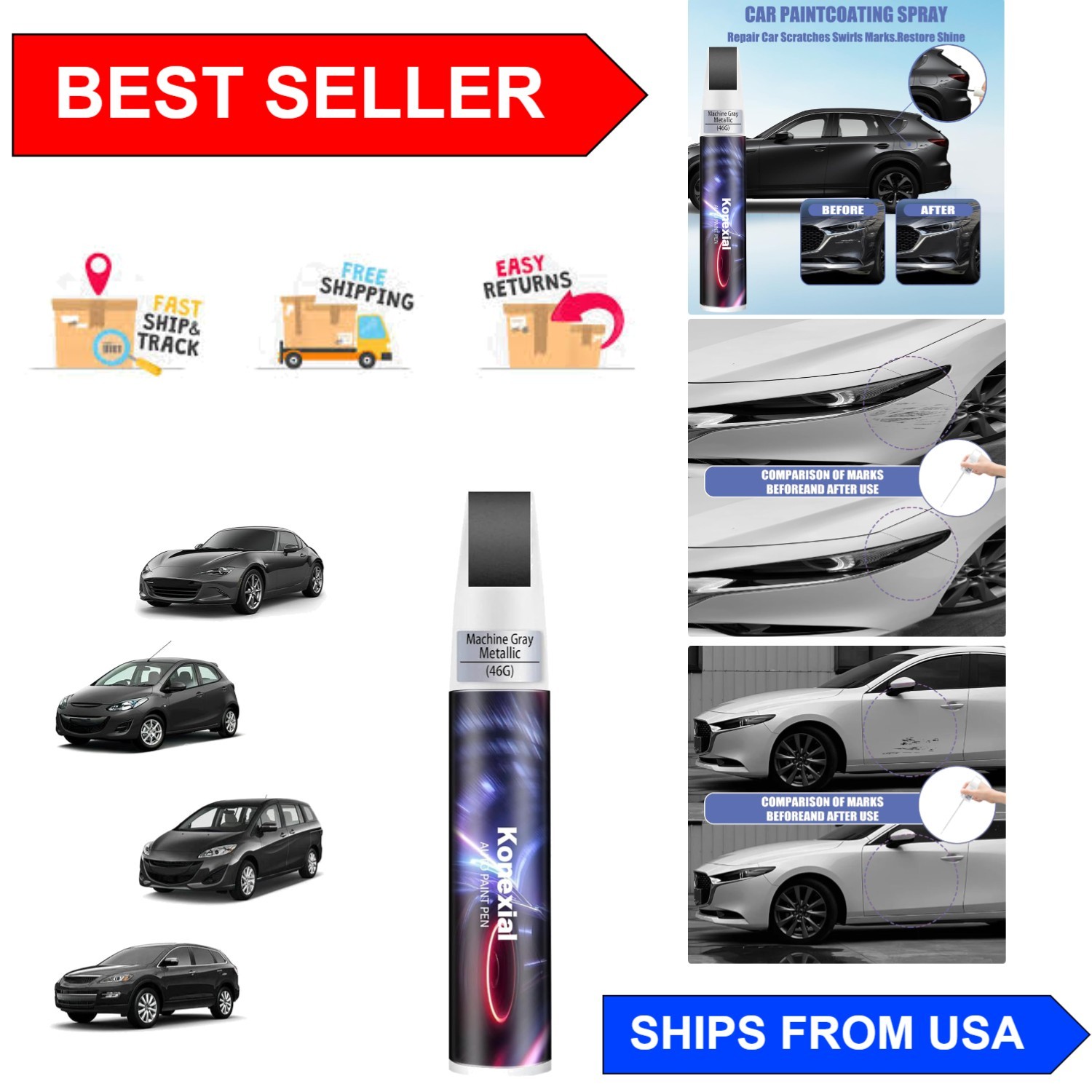 46g Car Scratch Remover for Mazda – Fade & Rust Resistant Protection