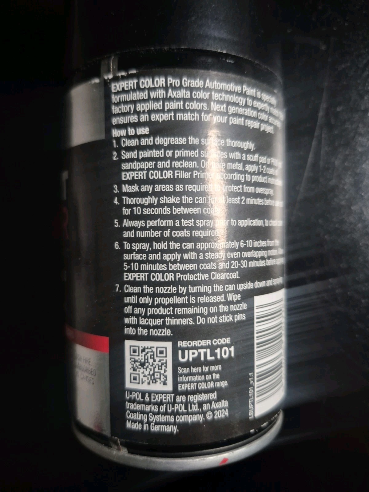 Upol 7.4oz Unopened Can Toyota/Lexus Pro Grade Auto Paint 204- Black Metallic