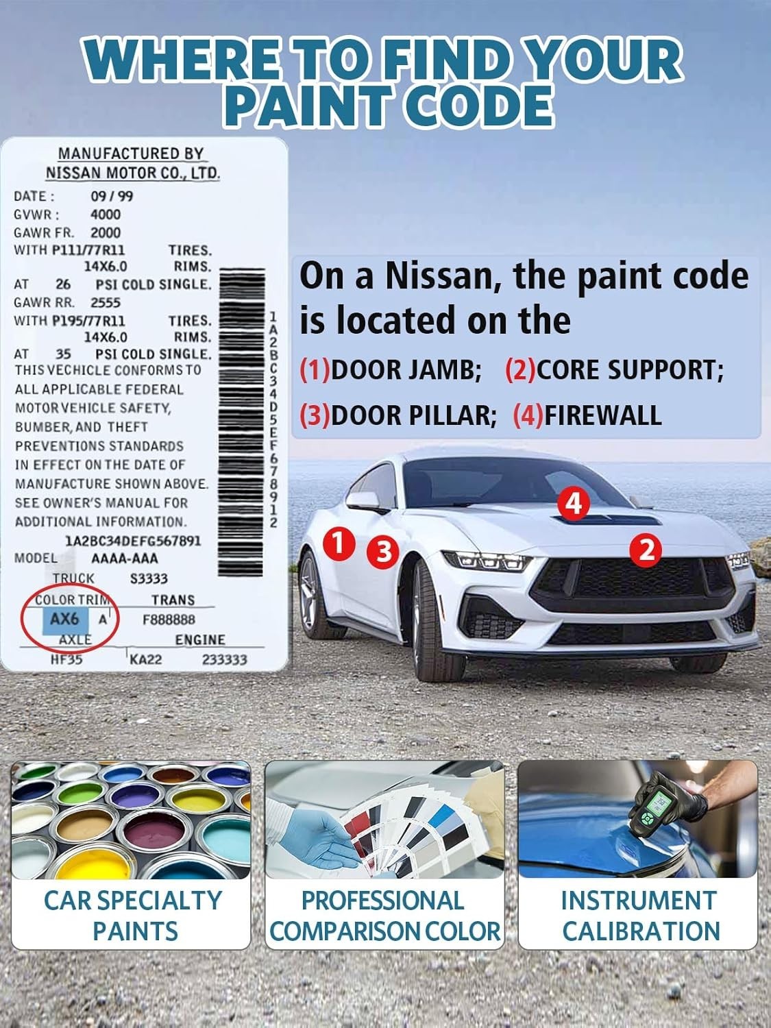 Rust and Scratch Resistant B51 Electric Blue Touch Up Paint for Nissan Vehicles