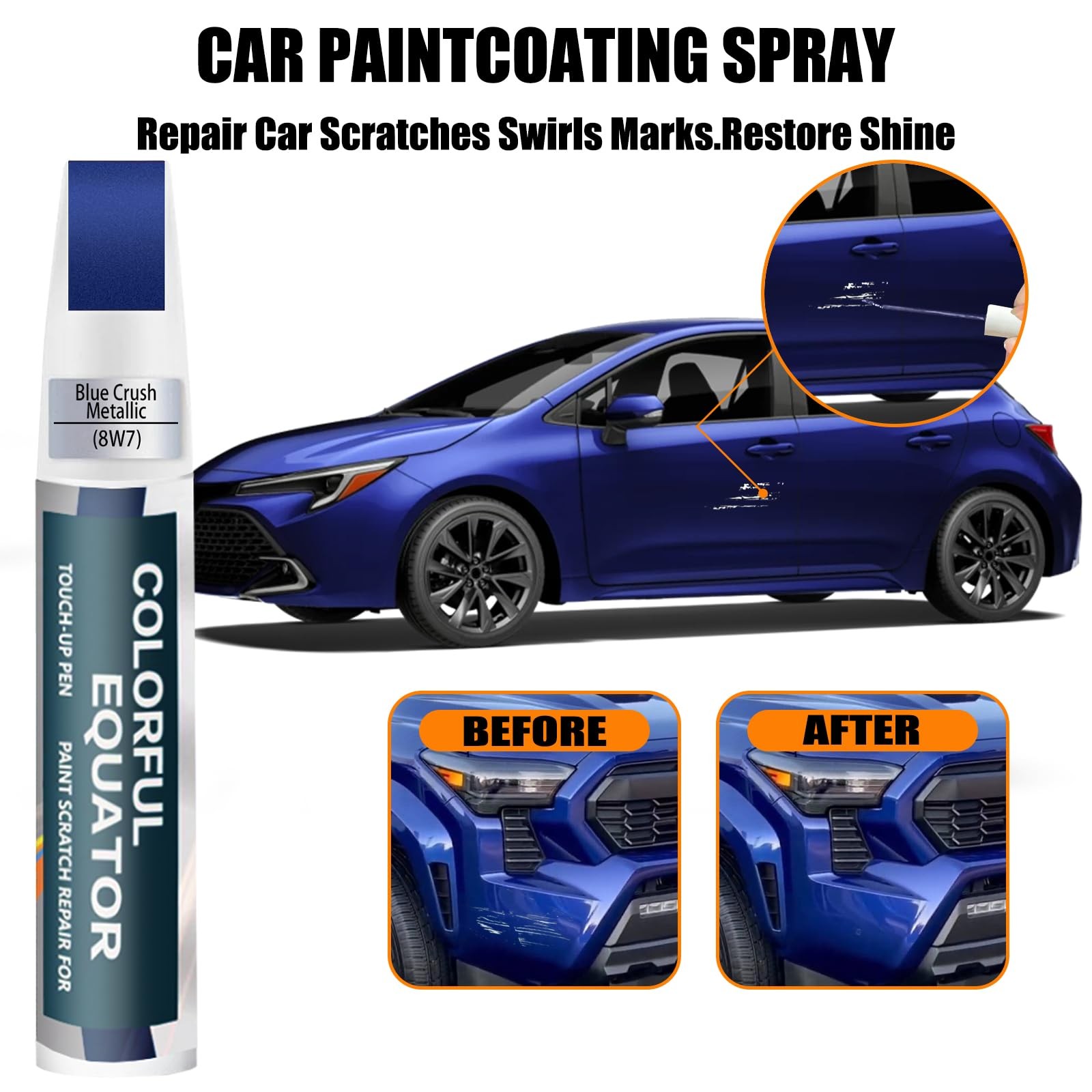 0.4 Fl Oz (Pack of 1), Blue Crush Metallic(8W7) for 2025 Corolla Cross/2024…