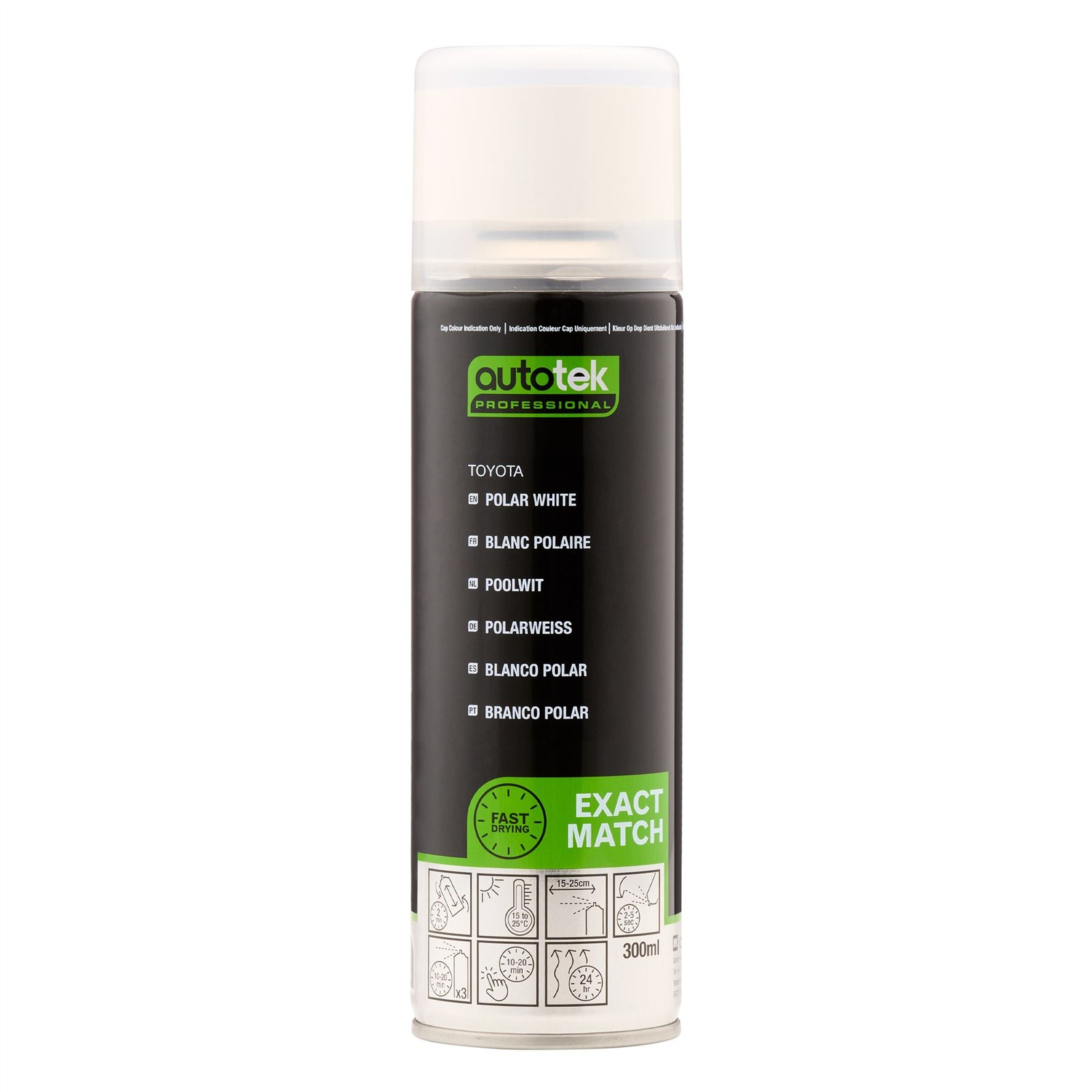 Autotek Exact Match Fast Drying Aerosol Spray Paint Toyota Polar White 10.14oz
