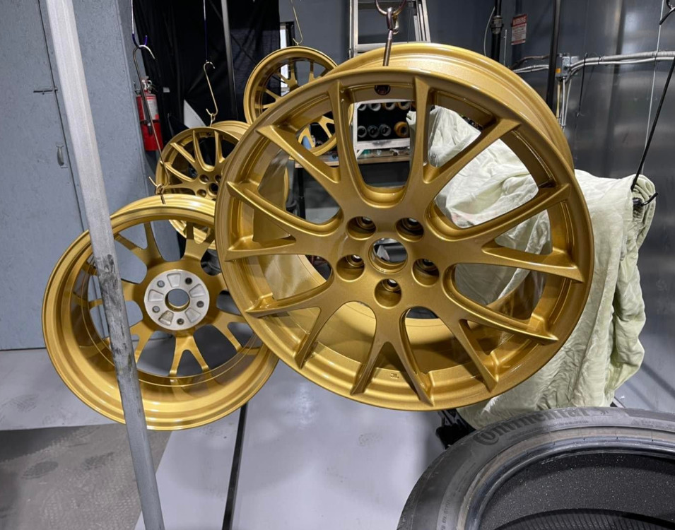 Gold Wheels Spray Paint Rims Steel Aluminum Alloy Plastic Metallic Coating 2Cans