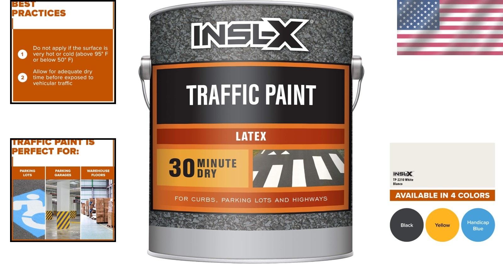 1 Gallon Reflective White Acrylic Traffic Paint for Indoor & Outdoor Use