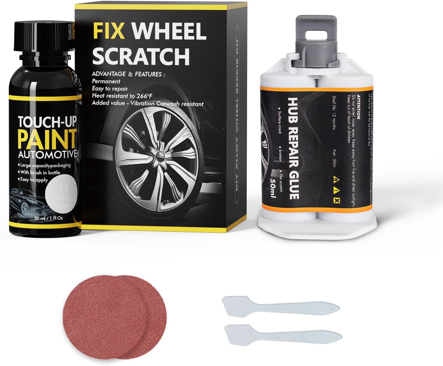 Silver Gray Rim Touch Up Paint, Rim Repair Kit Curb Rash, Wheel Touch Up Paint