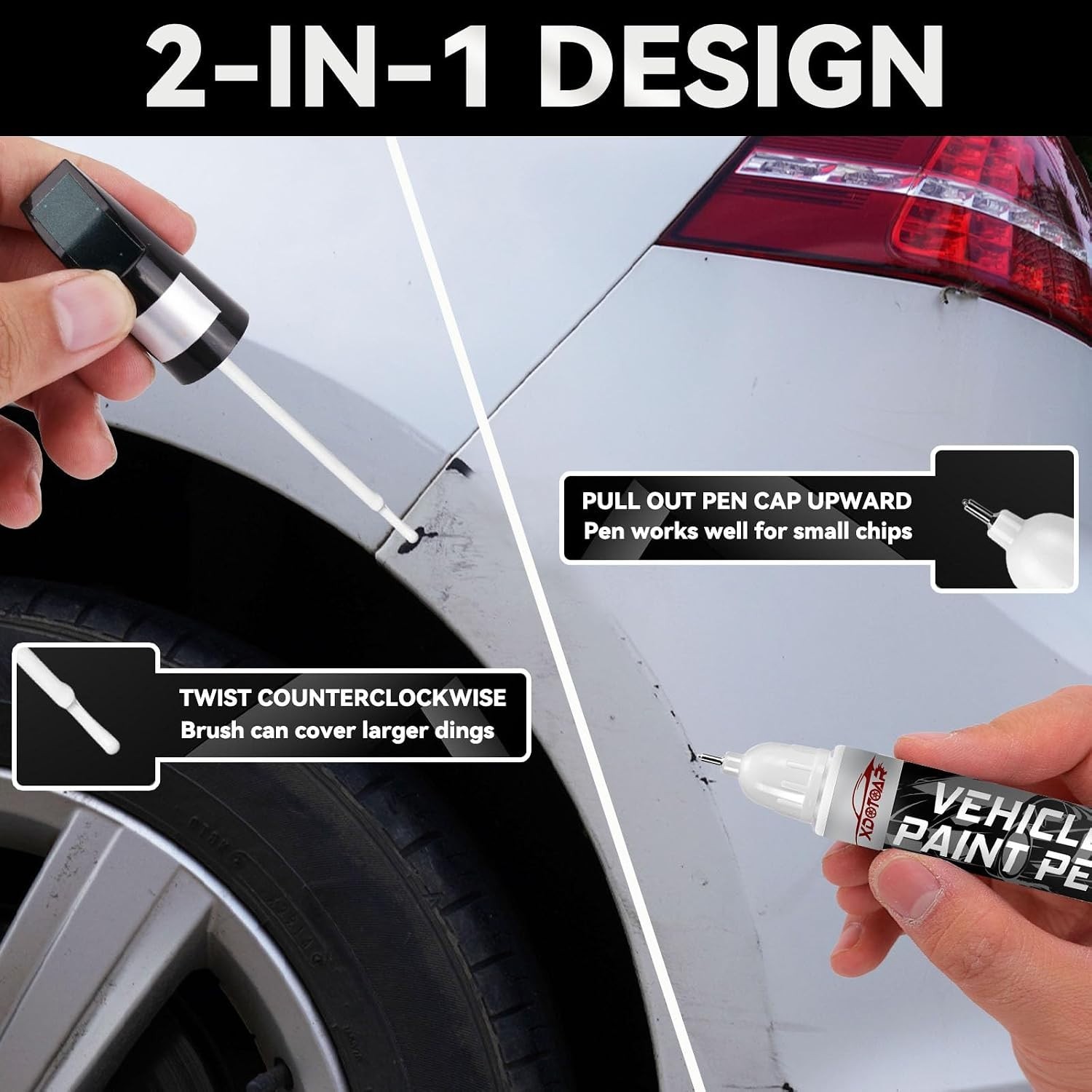 White Car Paint Touch Up Pen, Color Accurate Touch Up Paint for Cars, Profess…