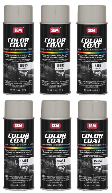 SEM 15353 Color Coat Light Titanium Spray Paint Aerosol Can 12 oz. (6 Pack)