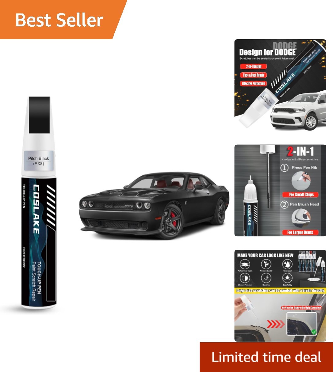 Complete Scratch Repair Kit for Dodge – Pitch Black Paint & Micro Applicators