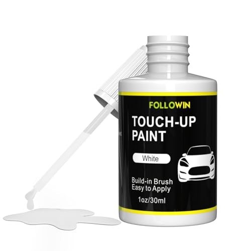 White Touch Up Paint for Cars Scratch Repair Built-In Brush Low Odor 1 fl oz