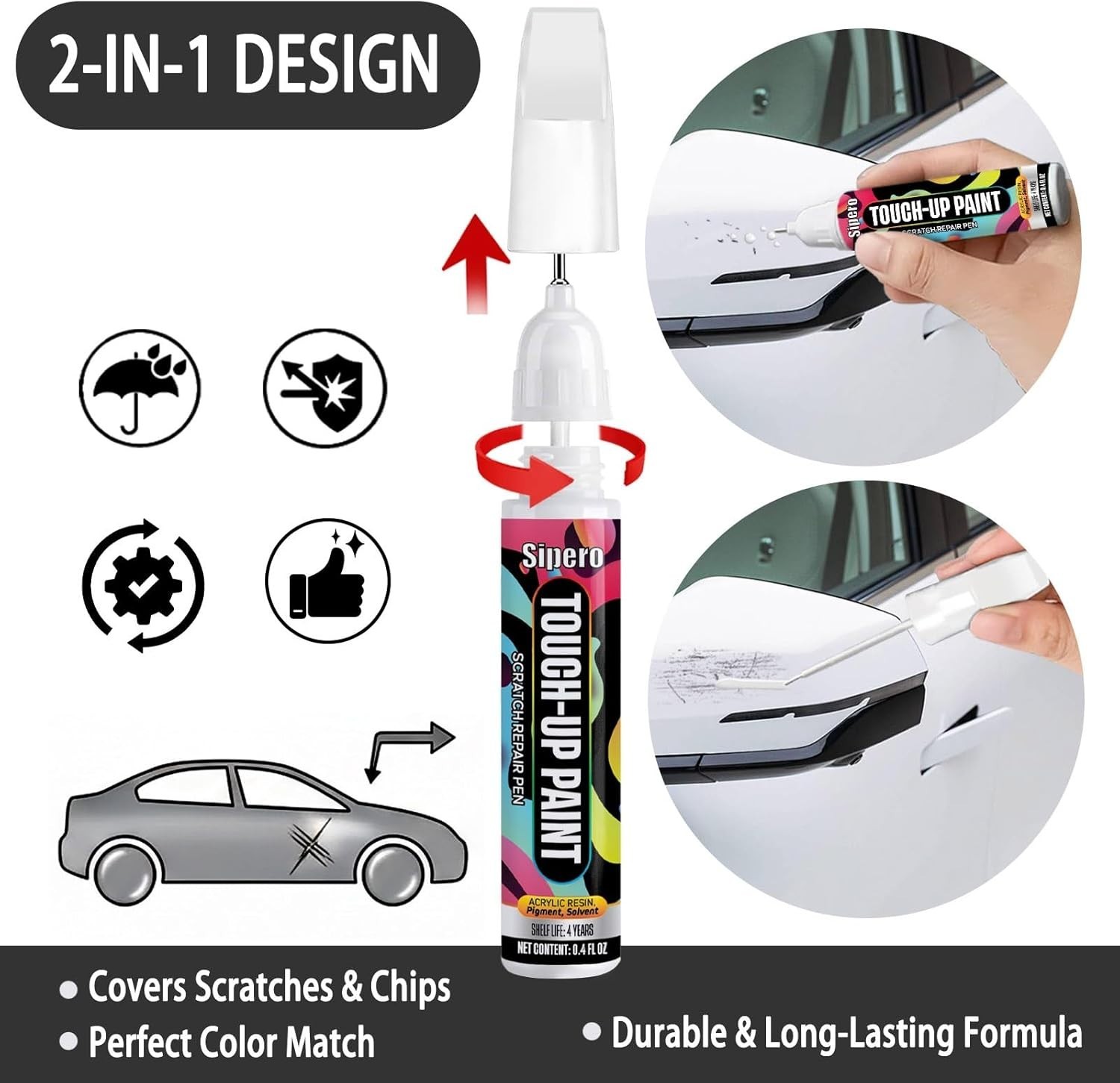 Mineral White (A96) for BMW Touch Up Paint Pen – Exact OEM Match Repair Kit for