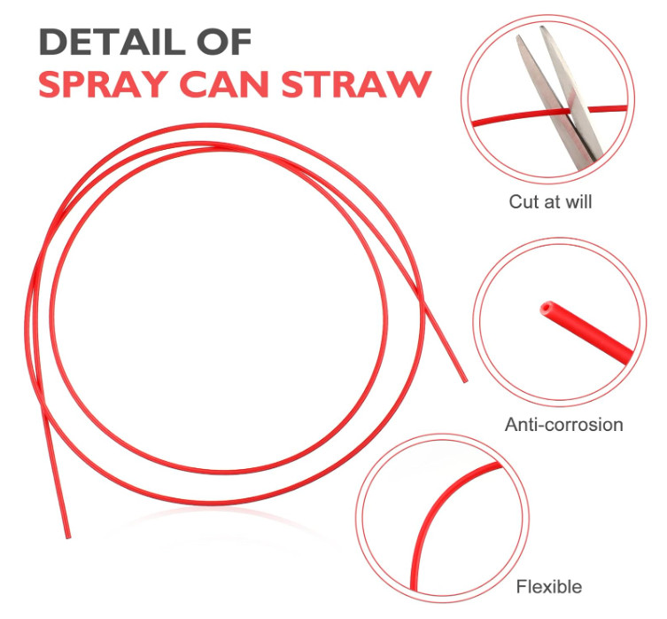 Spray Can Replacement Straws Flexible Spray Can Straws Red Plastic Extension