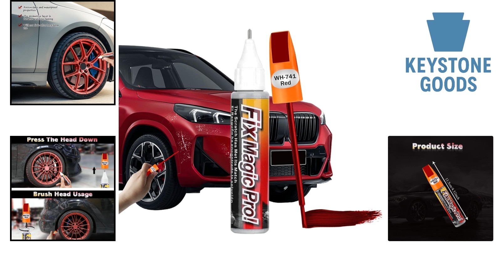 Red Automotive Touch Up Paint Pen – Scratch Repair & Rust Resistant