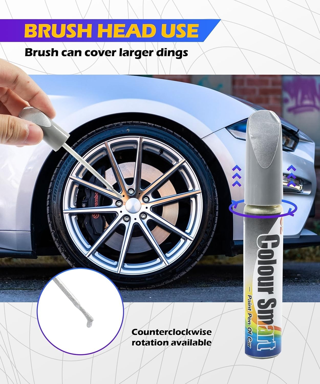Wheel Repair Kit Silver Rim Touch Up Paint Car Wheel Paint Recover Scratch USA