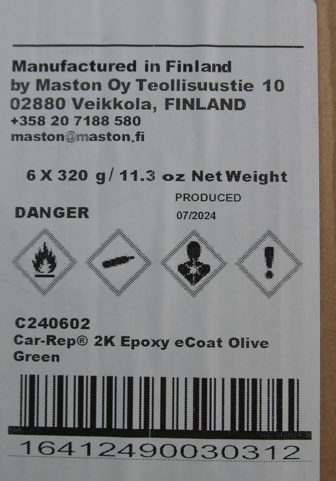 CASE OF 6 CANS 11.3oz CAR-REP C240602 2K EPOXY DTM ECOAT SPRAY PAINT OLIVE GREEN