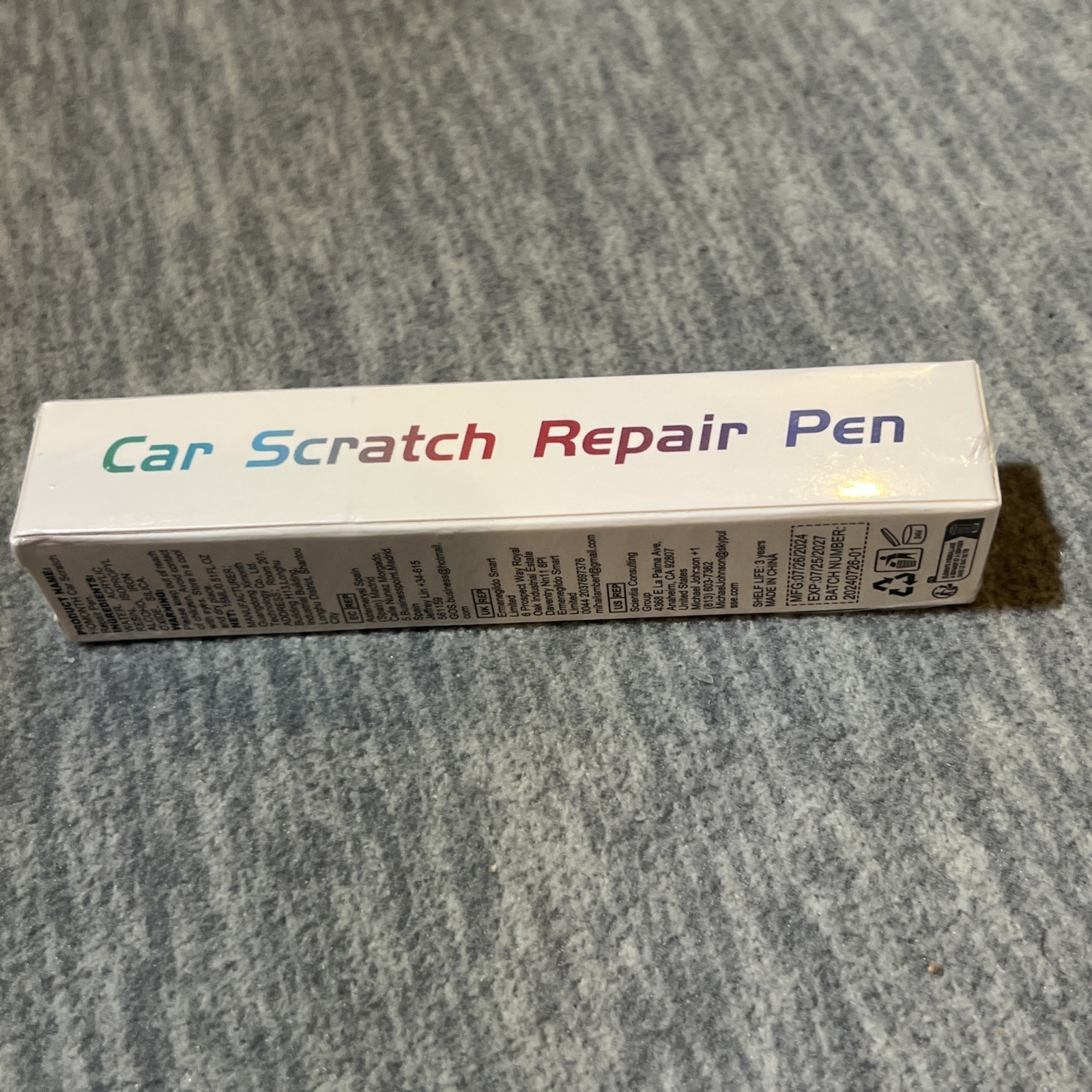 Homonth Car Scratch Repair Pen White 1.5ML DIY Exterior Paint Quick Sealed NIB