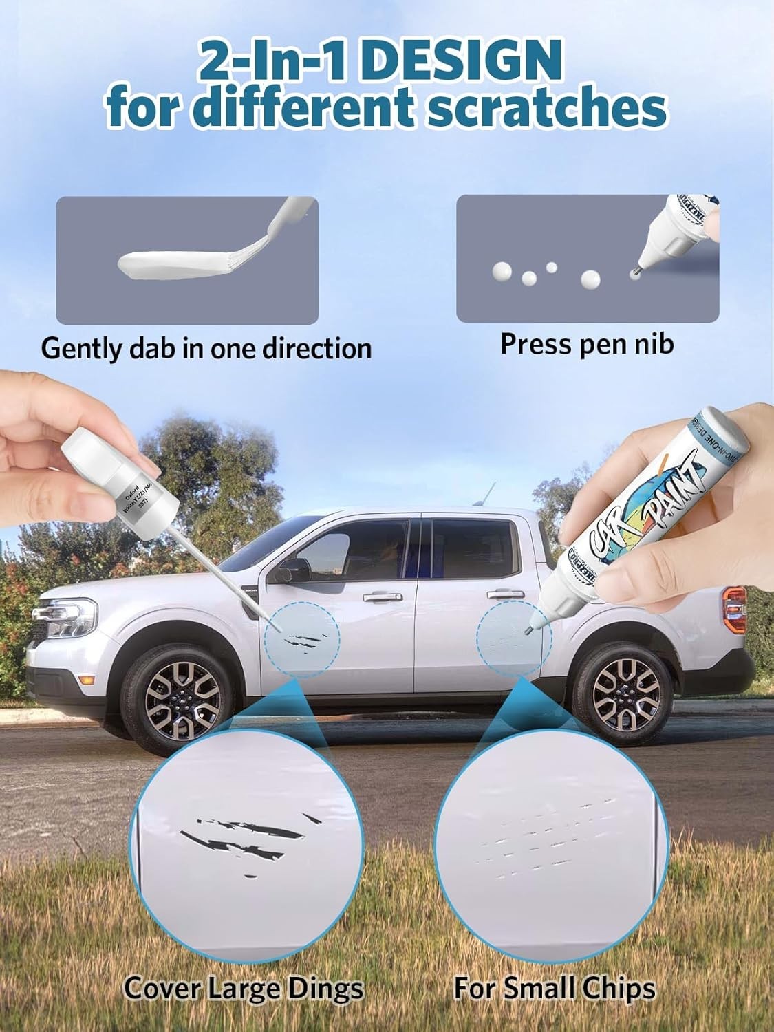 Professional Oxford White Car Paint Pen – Scratch & Rust Resistant for Ford