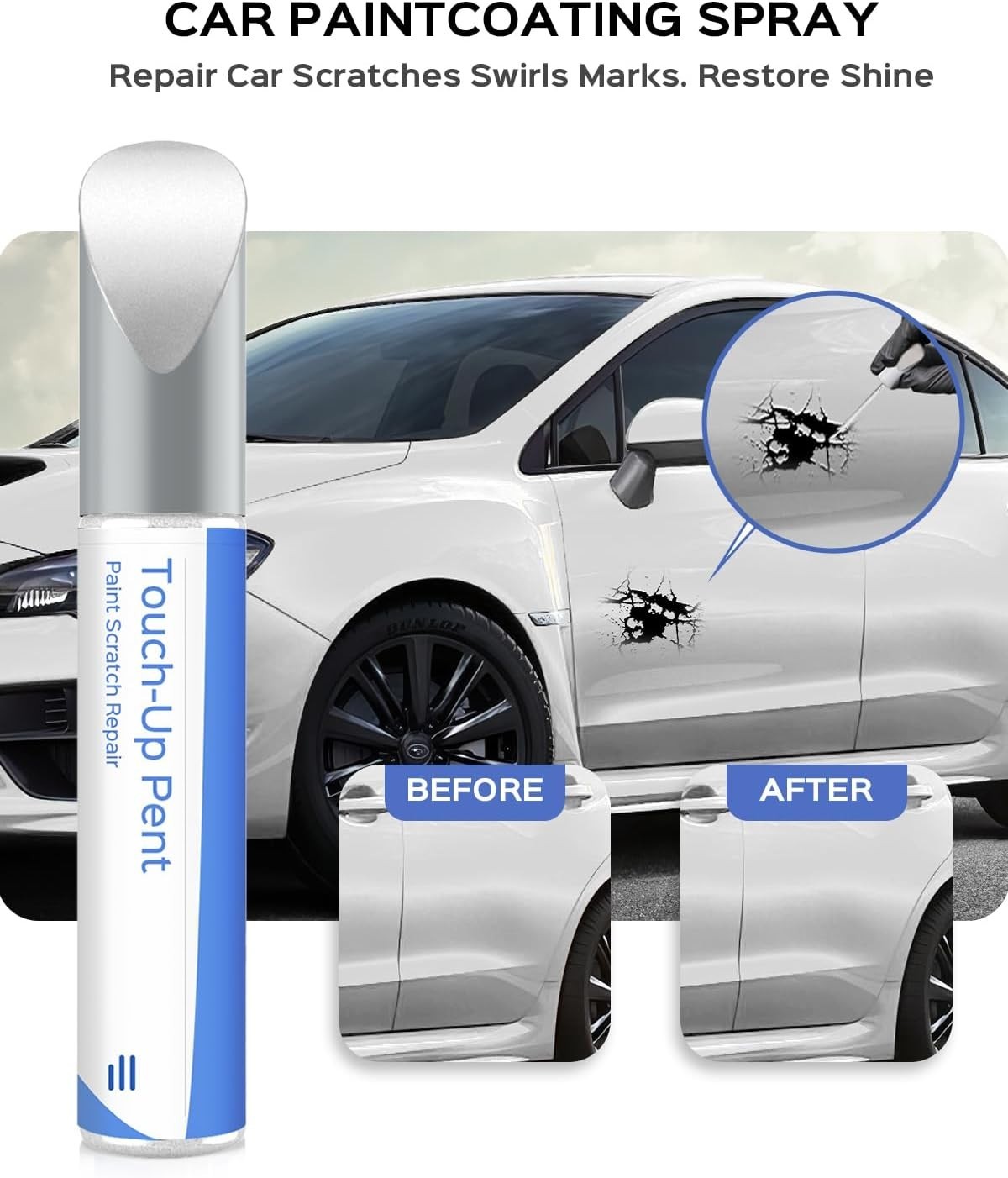 Durable K1X Touch-Up Paint for Subaru Models – Crystal White Pearl, 0.41 Fl Oz