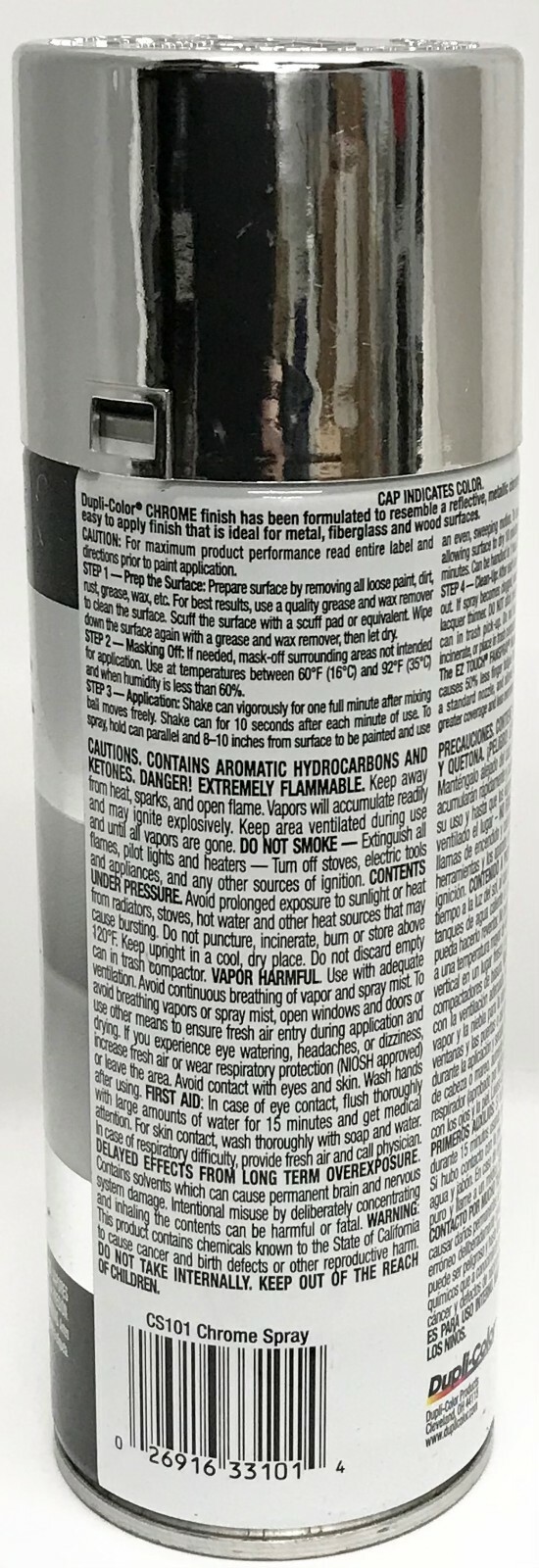 Duplicolor CS101-3 PACK Metallic Chrome Coating High Gloss Finish – 11 Oz Can