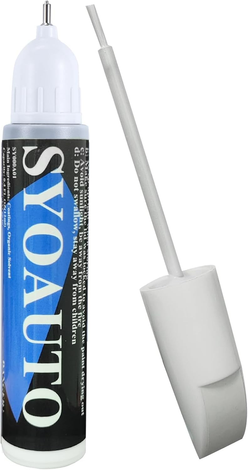 Pure White 2-in-1 Automotive Touch-Up Paint Pen & Brush – Rust Resistant, 0.4 oz