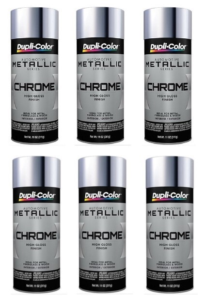 Duplicolor CS101 Instant Chrome Metallic Enamel Spray Paint 12 Oz Can (6 Pack)