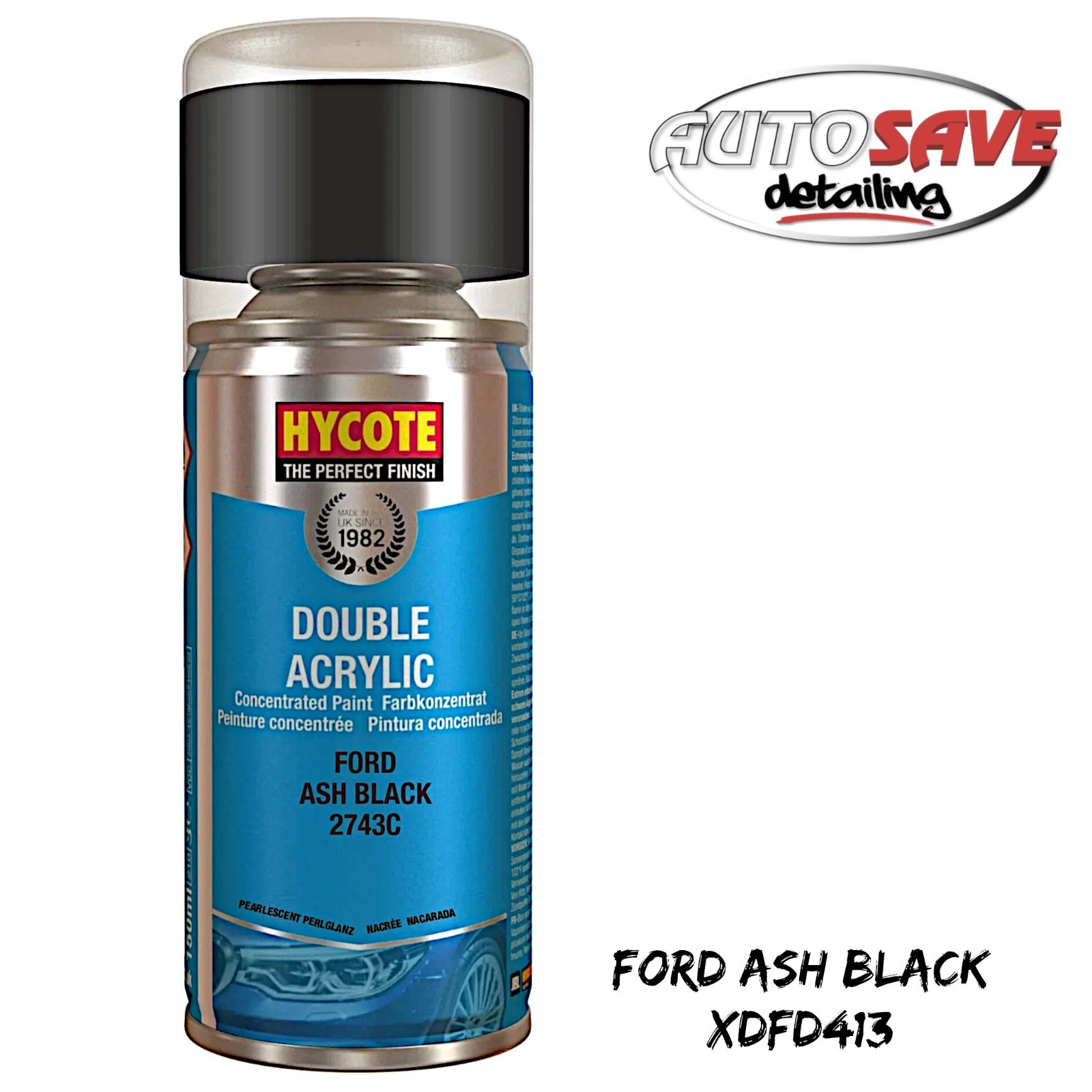 Hycote – Ford Ash Black Spray Paint – 150ml XDFD413 Aerosol