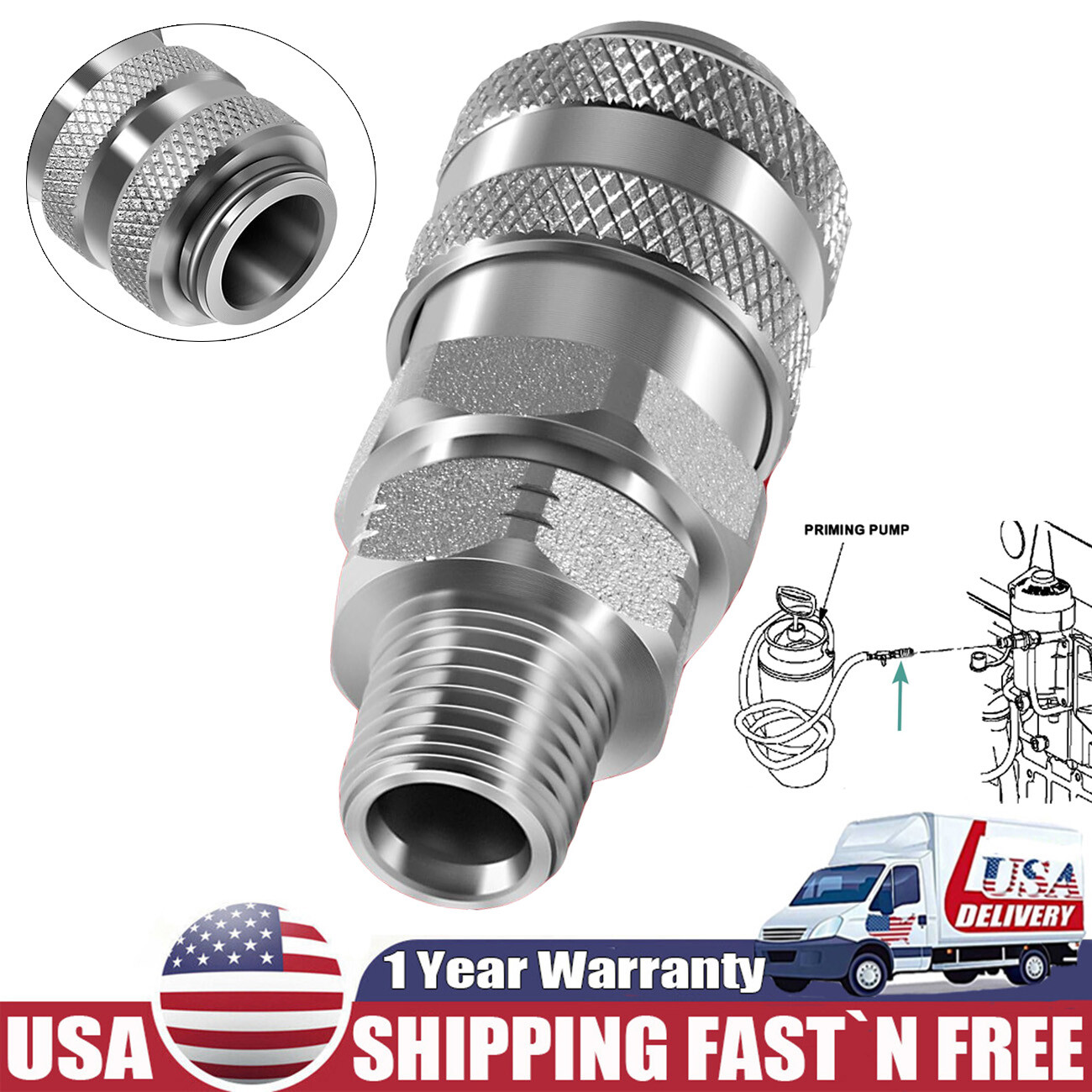 For Detroit Diesel Fuel System Coupler Fitting Quick Connect Tool J-47912-QC