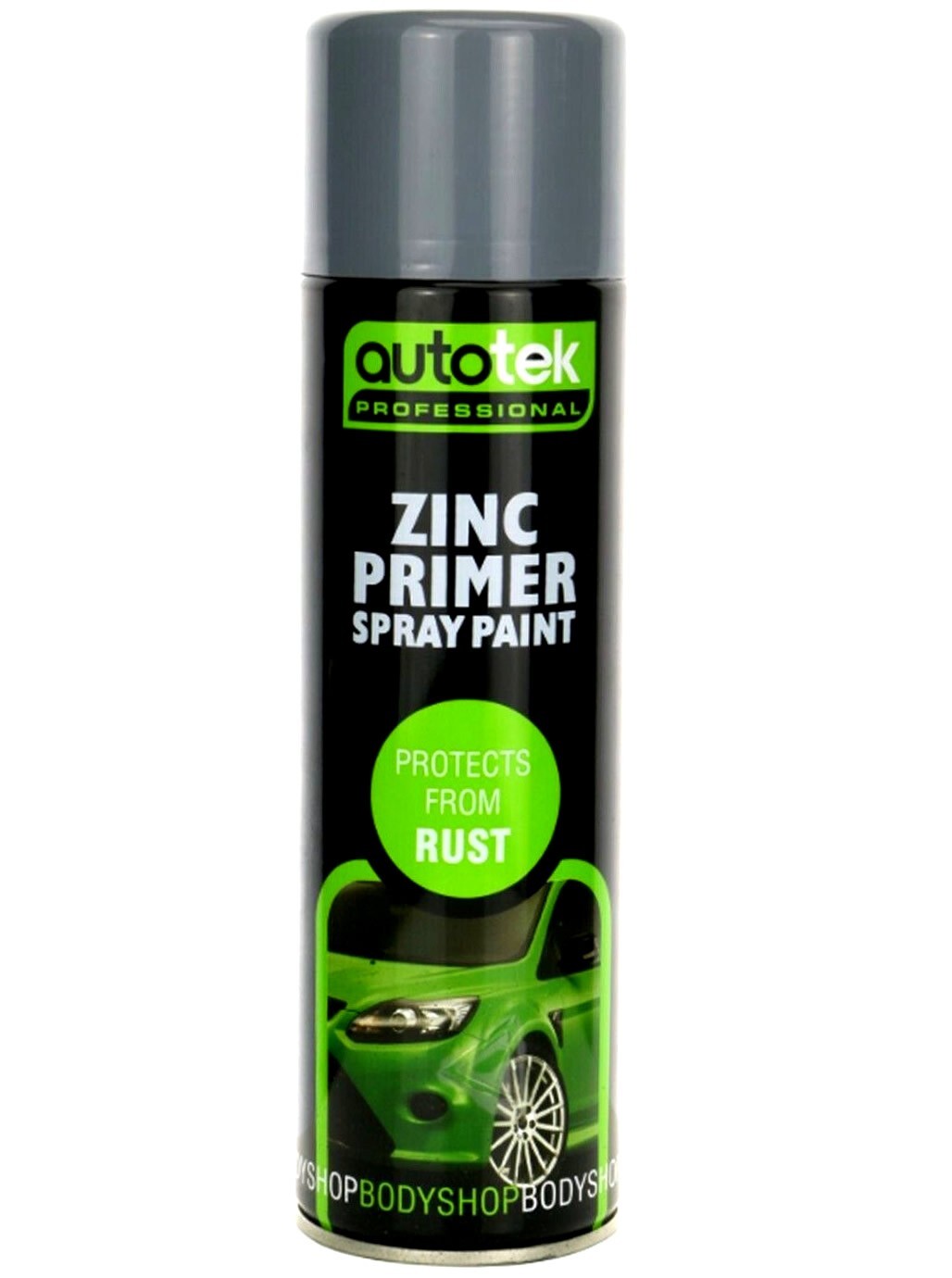 6x AUTOTEK ZINC PRIMER 500ml Professional Aerosol Spray Paint Fast Drying+Gl+M