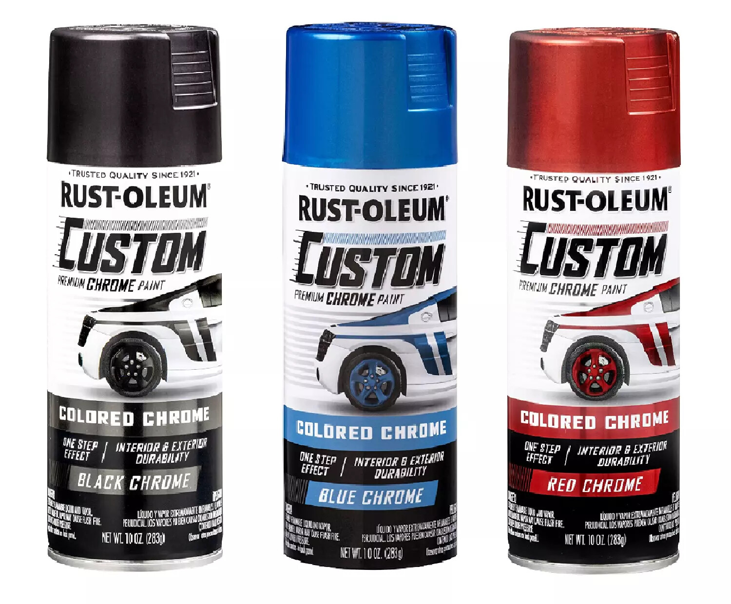 Rust-Oleum Automotive Custom Chrome Spray Paint Choose color ( Black,Red,Blue)