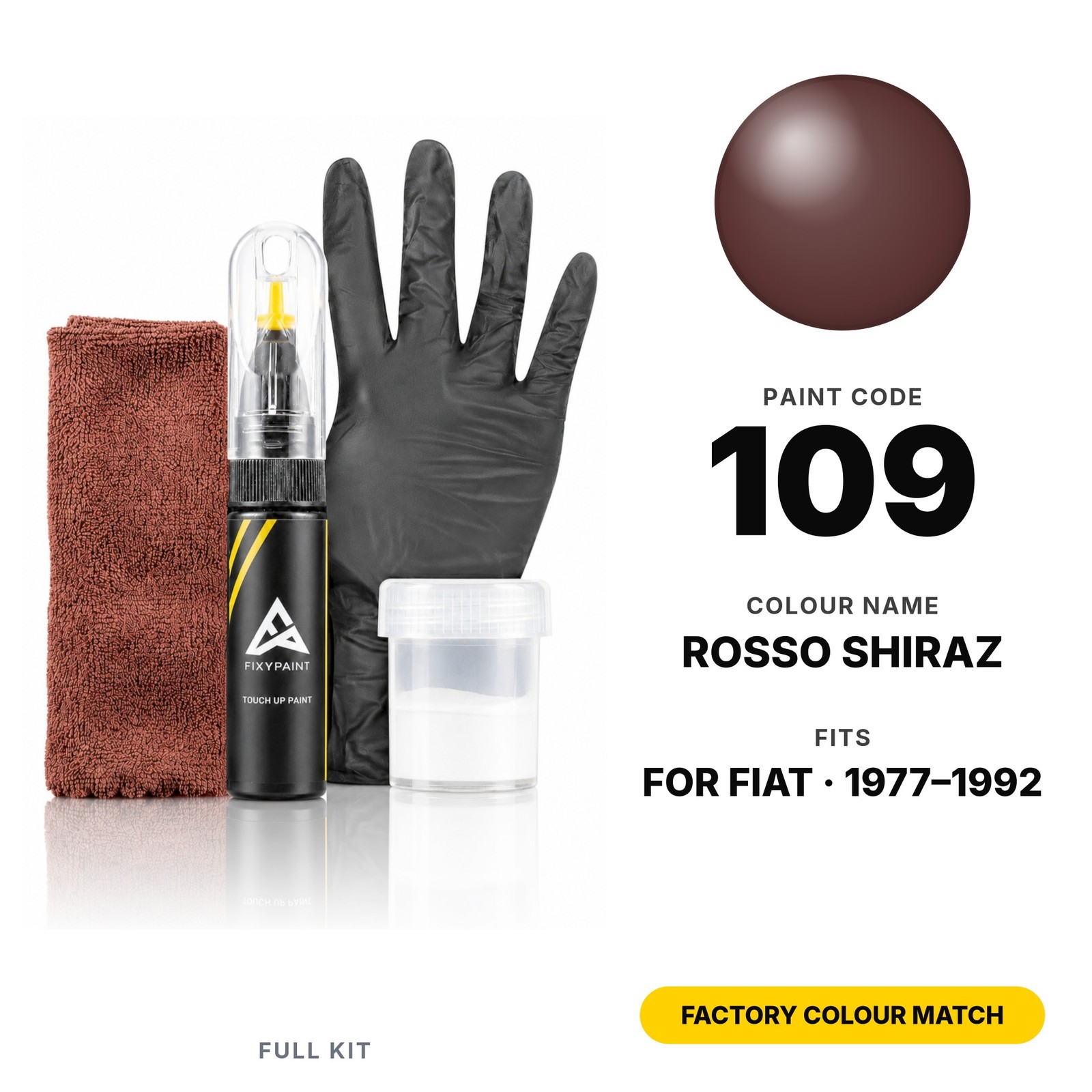 Touch Up Paint For Fiat 109 Rosso Shiraz Full Kit Factory Colour Match