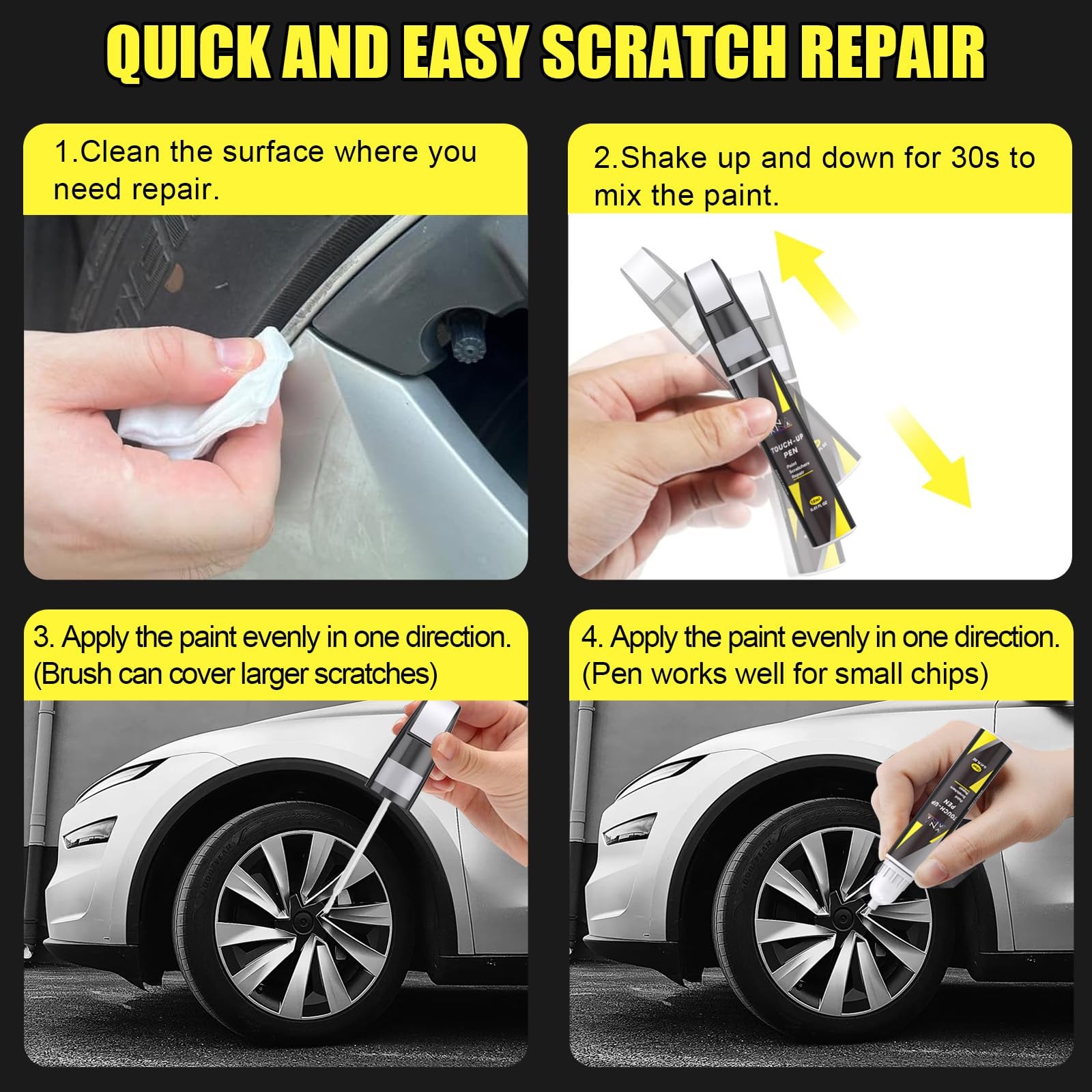 Touch Up Paint Kit For Tesla WPB-82042 Magneto Metallic Shadow Professional