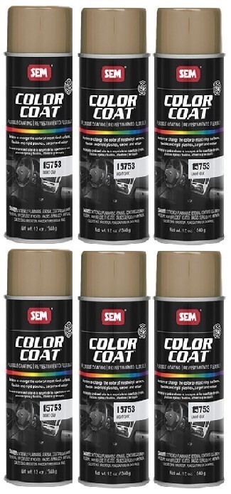 SEM COLOR COAT LIGHT OAK Vinyl Spray Auto Paint 12 oz. SEM 15753 (6 Pack)