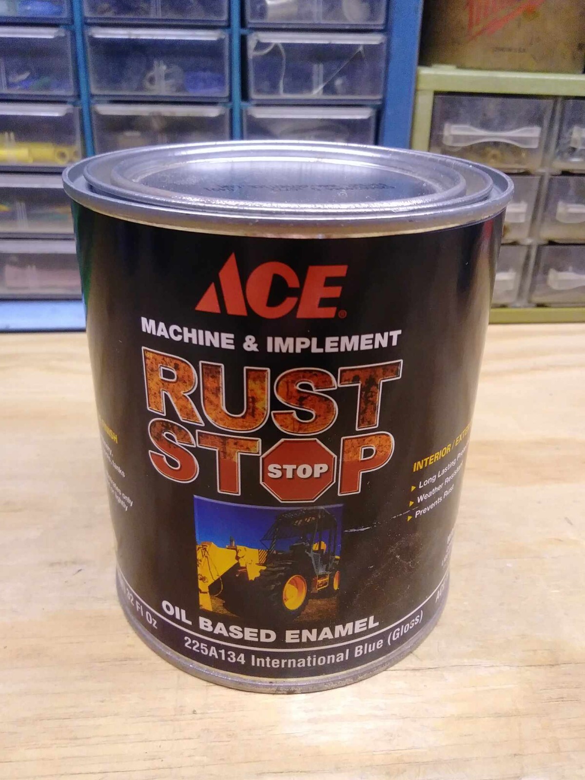 International Blue Tractor Paint 32oz Quart ACE RUST STOP Enamel