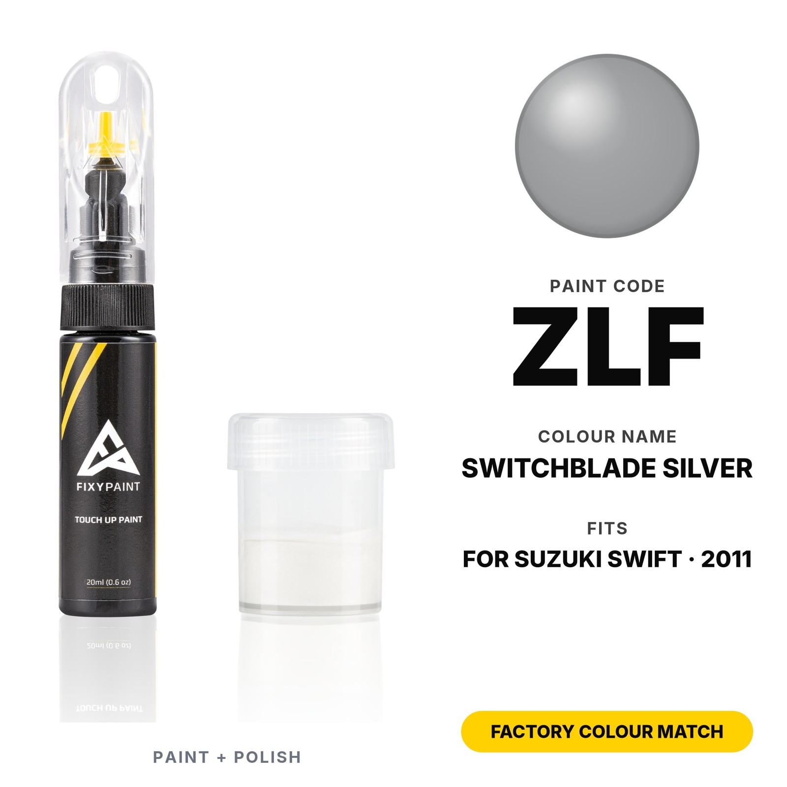 Touch Up Paint For Suzuki Swift ZLF Switchblade Silver Set Auto Chip Fix