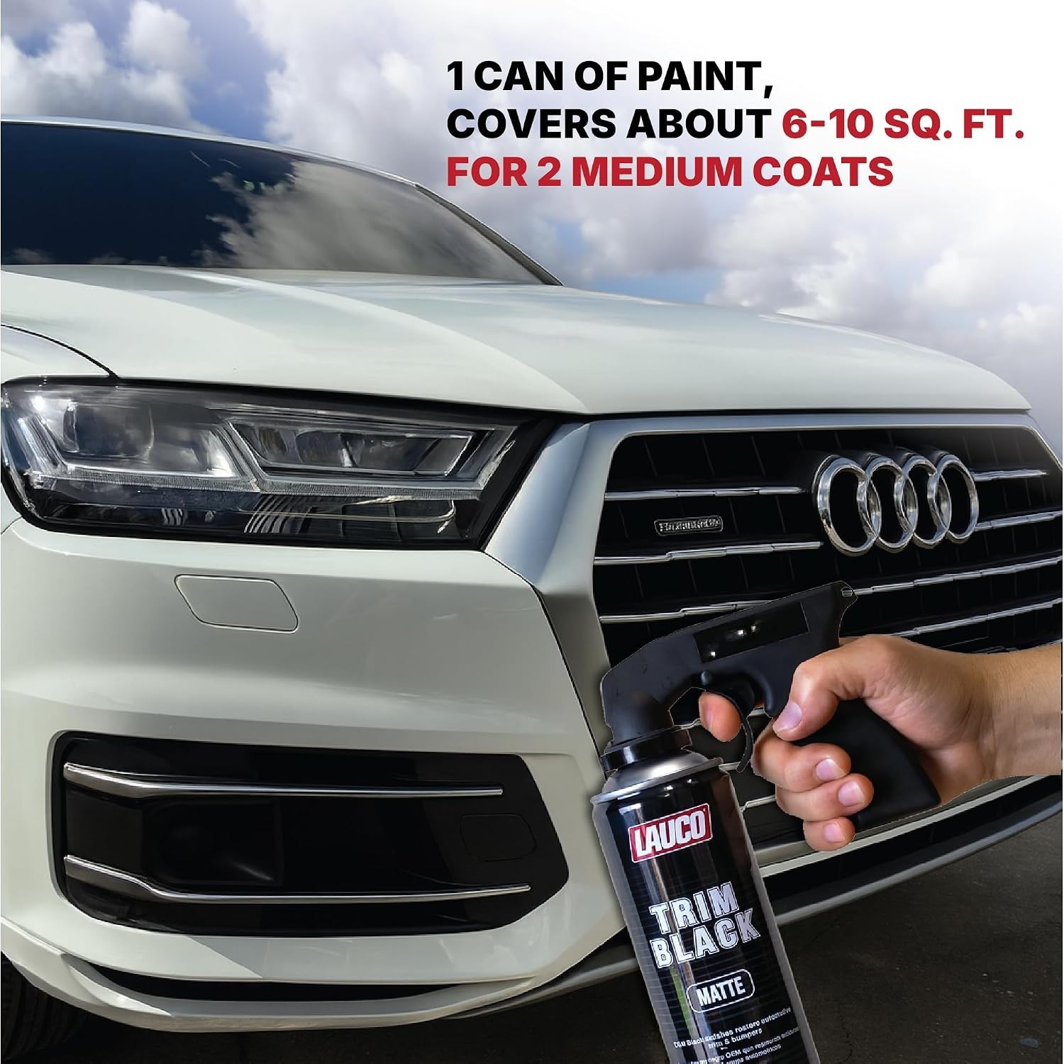 Automotive Trim Spray Paint 13oz 6pk – Black Matte, Fast Drying, Steel/Plastic