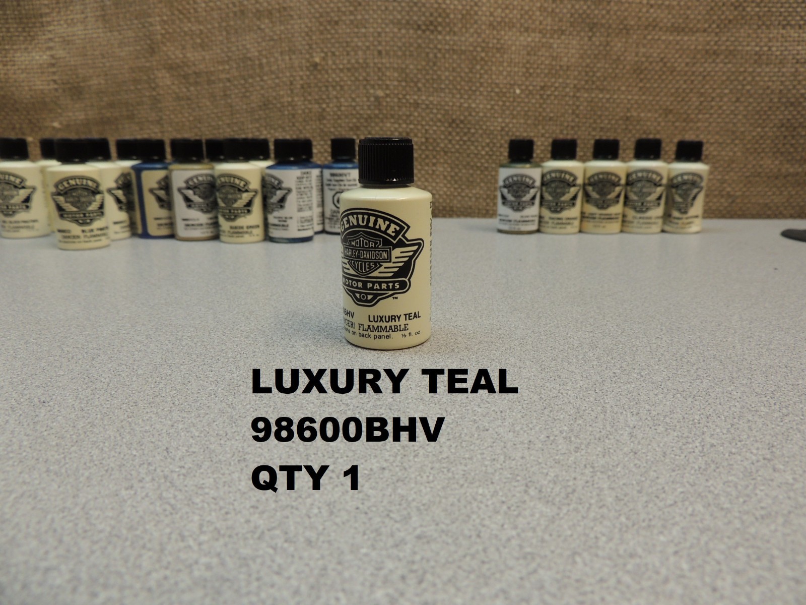 (LOT OF 21) NOS HARLEY-DAVIDSON TOUCH-UP PAINT .5 FL OZ BOTTLES BRUSH APPLICATOR