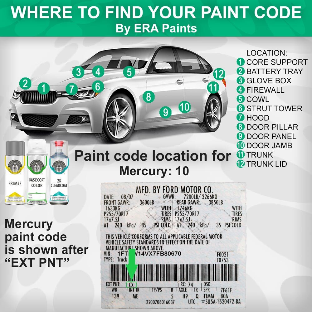 MERCURY AQ – Arizona Beige Metallic OEM Match Touch Up Spray Paint Kits