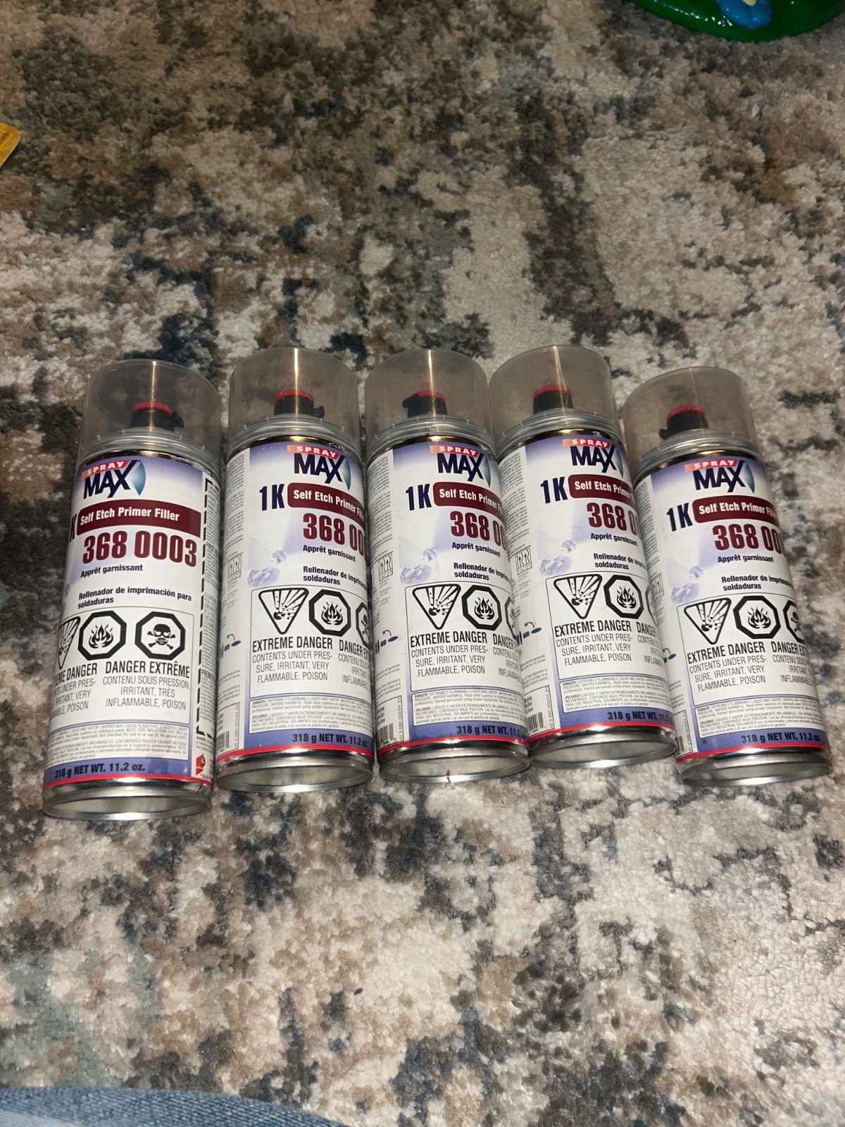 SprayMax 3680033 1k Epoxy Rust Cure Primer Gray 12.5 oz (5 Pack)