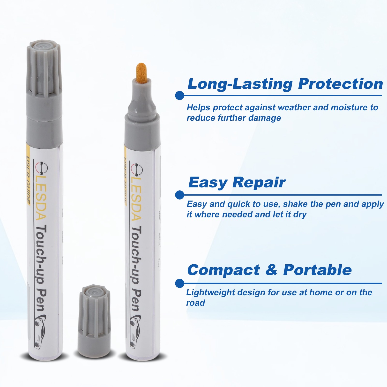 Pure Black Body Touch Up Paint Pen Car Scratch Remover 7+7 ml 1 Set