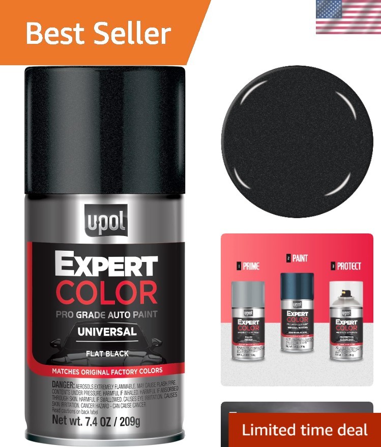 Expert Color Universal, Automotive Spray Paint, Flat Black | Professional Gra…