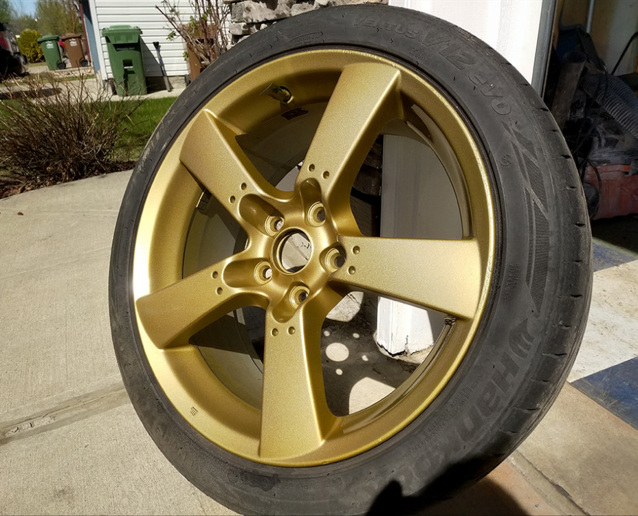 Gold Wheels Spray Paint Rims Steel Aluminum Alloy Plastic Metallic Coating 2Cans