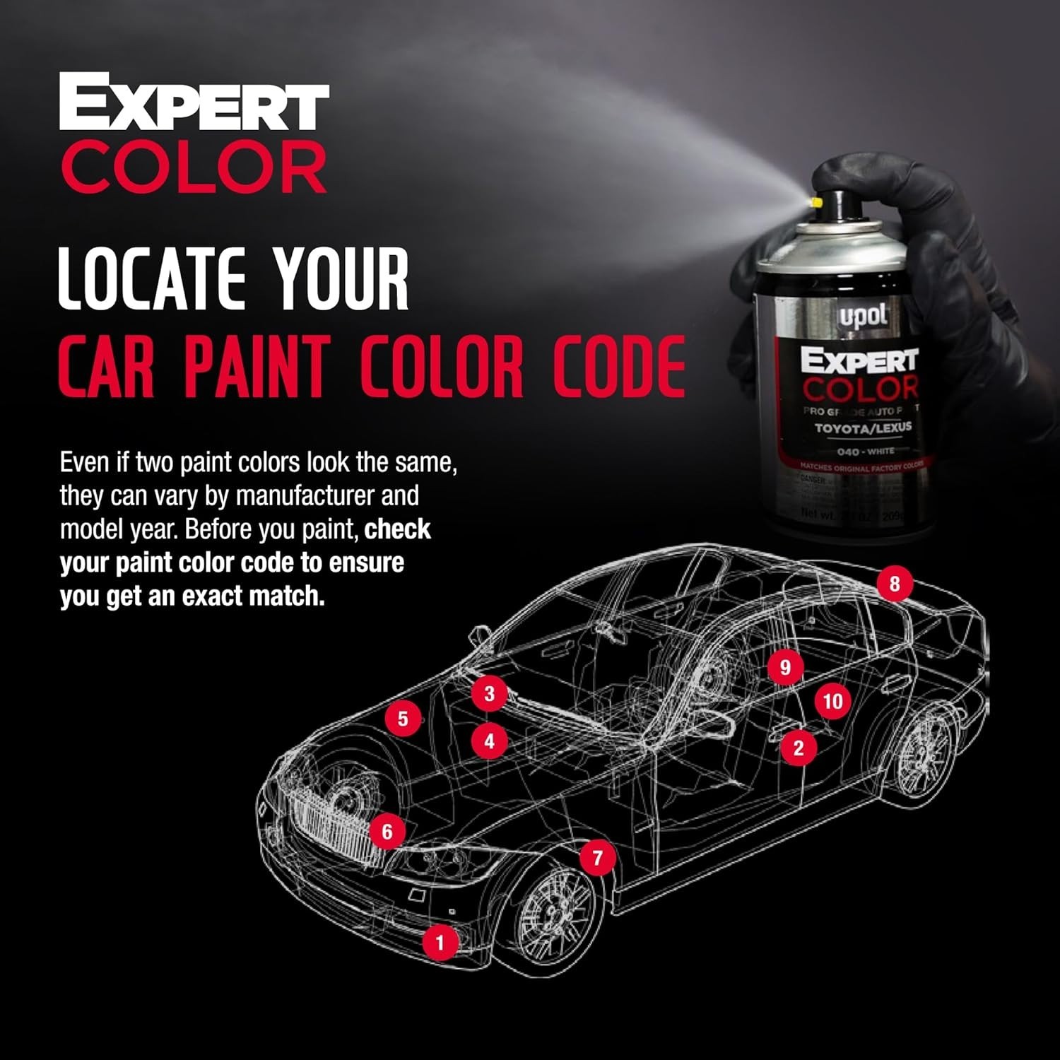Expert Color Universal, Automotive Spray Paint, Metallic Black | Professional…