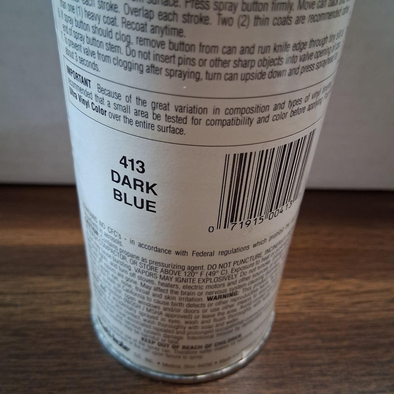 Plasti-kote Ultra Vinyl 413 Dark Blue Spray Can